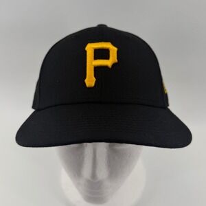 New Era Men's Pittsburgh Pirates MLB Baseball Cap Black Gold P Logo Fitted 7 1/4